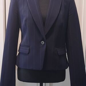 Express Navy Pinstripe Single-Button Blazer